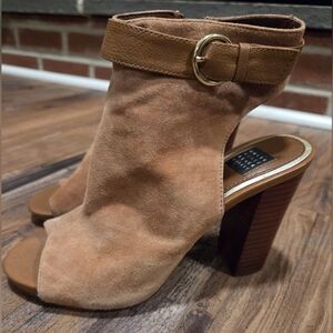 White House Black Market Tan Suede Heeled Booties